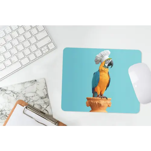 Papegaai - Koksmuts - Grappig - Vogel muismat rubber klein -witbureau