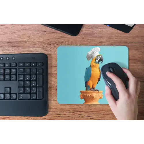 Papegaai - Koksmuts - Grappig - Vogel muismat rubber klein -toetsenbord