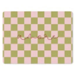 Patroon - Geblokt - Olijfgroen - Amore muismat rubber klein -3d