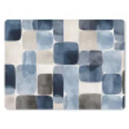 Patroon - Blauw - Vierkanten muismat rubber klein -3d
