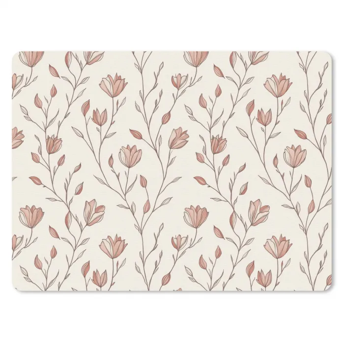 Patroon - Klassiek - Roze muismat rubber klein 262 -3d