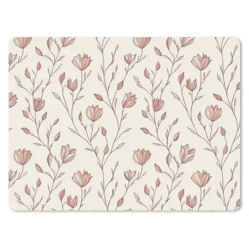 Patroon - Klassiek - Roze muismat rubber klein 262 -3d