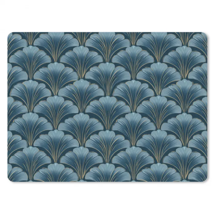 Patroon - Ginkgoblad - Blauw muismat rubber klein 262 -3d