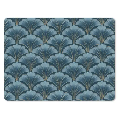 Patroon - Ginkgoblad - Blauw muismat rubber klein 262 -3d