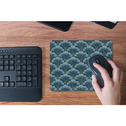 Patroon - Ginkgoblad - Blauw muismat rubber klein 262 -toetsenbord