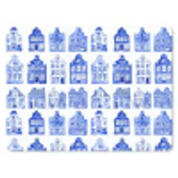 Patroon - Huizen - Blauw muismat rubber klein 262 -3d