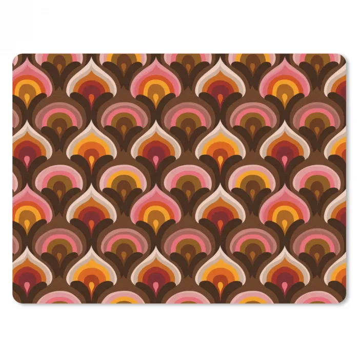 Patroon - Retro - Kleurrijk muismat rubber klein 262 -3d