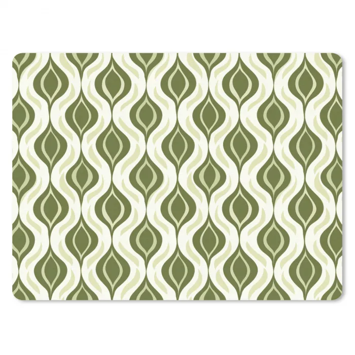 Patroon - Retro - Groen muismat rubber klein 262 -3d