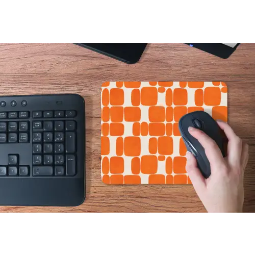 Patroon - Retro - Oranje muismat rubber klein 262 -toetsenbord