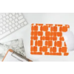 Patroon - Retro - Oranje muismat rubber klein 262 -witbureau