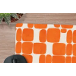 Patroon - Retro - Oranje muismat rubber klein 262 -closeup