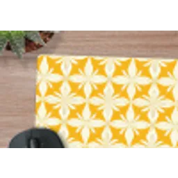 Patroon - Retro - Geel muismat rubber klein 262 -closeup