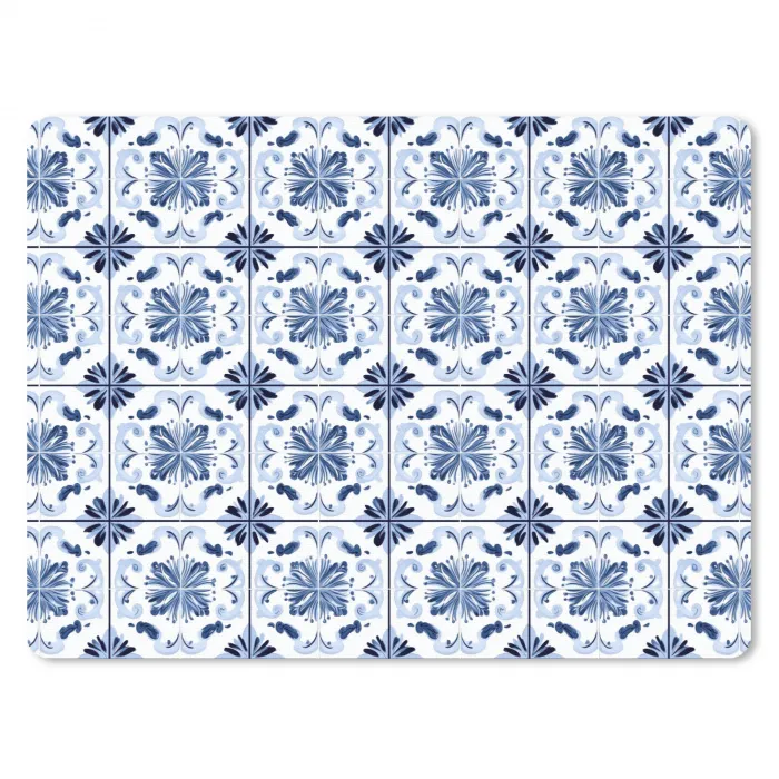 Patroon - Tegel - Blauw muismat rubber klein 262 -3d
