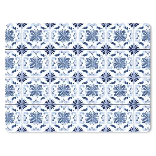Patroon - Tegel - Blauw muismat rubber klein 262 -3d