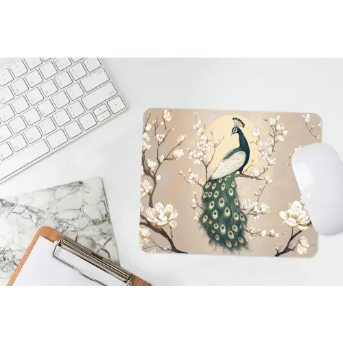 Pauw - Tak - Bloemen muismat rubber klein -witbureau