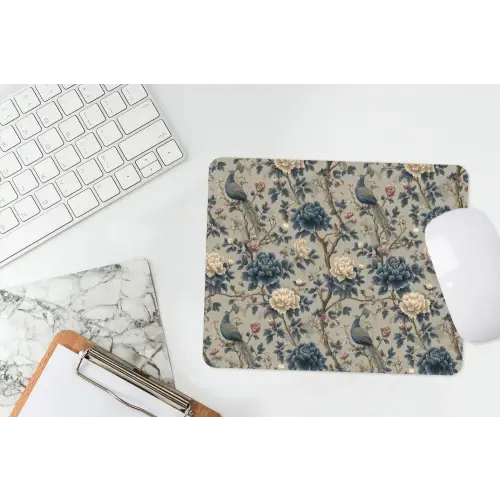 Pauw - Bloemen - Blauw muismat rubber klein 262 -witbureau