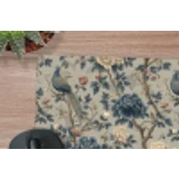 Pauw - Bloemen - Blauw muismat rubber klein 262 -closeup