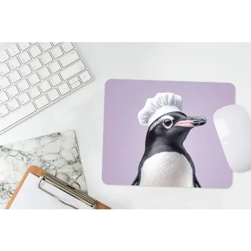 Pinguïn - Koksmuts - Lief - Paars muismat rubber klein -witbureau