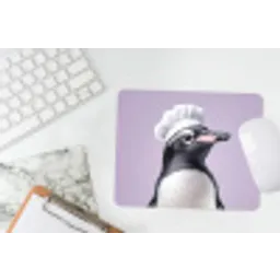 Pinguïn - Koksmuts - Lief - Paars muismat rubber klein -witbureau