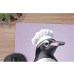 Pinguïn - Koksmuts - Lief - Paars muismat rubber klein -closeup