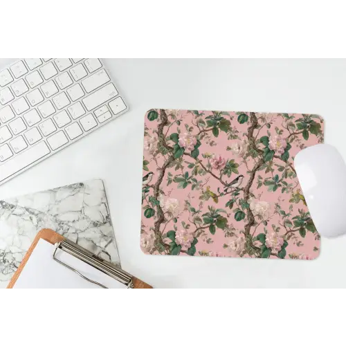 Pioenrozen - Botanisch - Vogel muismat rubber klein 262 -witbureau