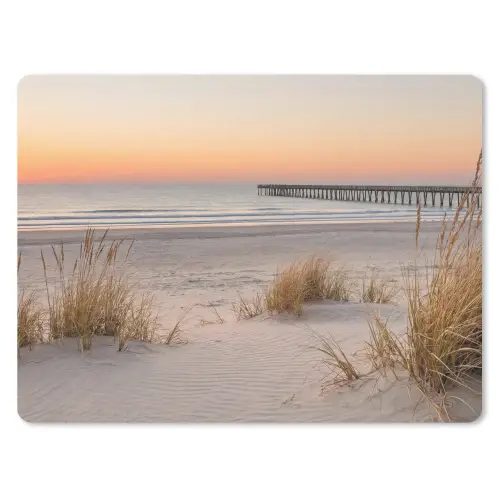 Pier - Zonsondergang - Strand muismat rubber klein -3d