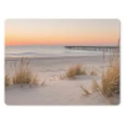 Pier - Zonsondergang - Strand muismat rubber klein -3d