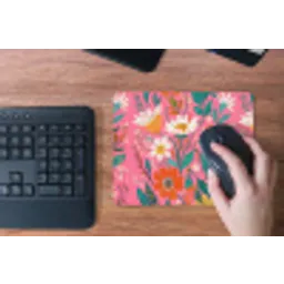 Roze - Bloemen - Wit - Oranje muismat rubber klein -toetsenbord