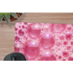 Roze - Schuim - Bubbels muismat rubber klein -closeup