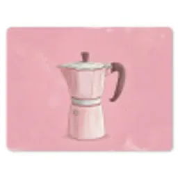 Roze - Mokkapot - Illustratie - Koffie muismat rubber klein -3d