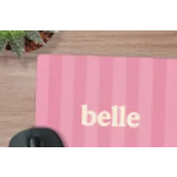 Roze - Gestreept - Belle muismat rubber klein -closeup