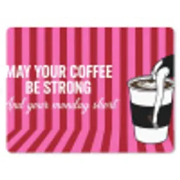 Roze - Strepen - Koffie - Maandag muismat rubber klein -3d