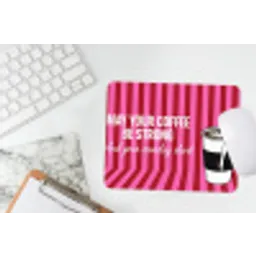 Roze - Strepen - Koffie - Maandag muismat rubber klein -witbureau