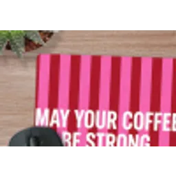 Roze - Strepen - Koffie - Maandag muismat rubber klein -closeup