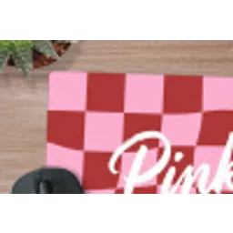 Pinky up - Geblokt - Bordeauxrood muismat rubber klein -closeup