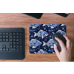 Vissen - Bloemen - Blauw muismat rubber klein 262 -toetsenbord