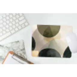 Vlakken - Abstract - Beige - Cirkels muismat rubber klein -witbureau