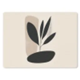 Plant - Beige - Japandi muismat rubber klein -3d