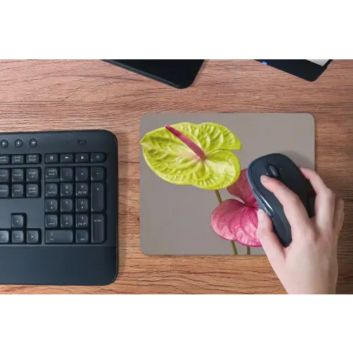 Planten - Anthurium - Groen - Roze muismat rubber klein -toetsenbord