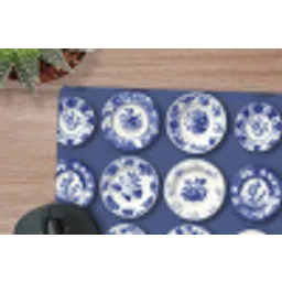 Borden - Floraal - Blauw muismat rubber klein 262 -closeup