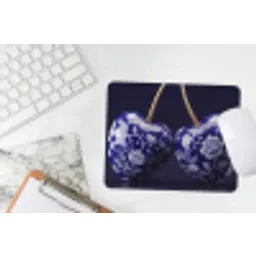 Porselein- Kersen - Delfts - Blauw muismat rubber klein -witbureau
