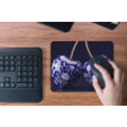 Porselein- Kersen - Delfts - Blauw muismat rubber klein -toetsenbord