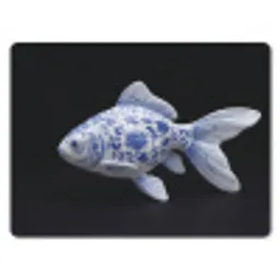 Porselein - Goudvis - Delfts - Blauw muismat rubber klein -3d