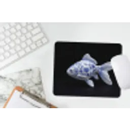 Porselein - Goudvis - Delfts - Blauw muismat rubber klein -witbureau