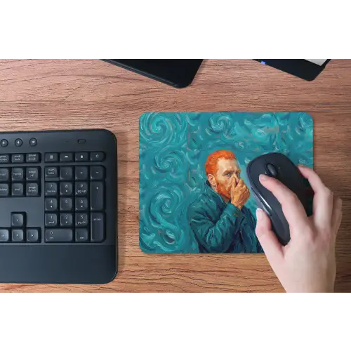 Portret - Klassiek - Blauw muismat rubber klein -toetsenbord