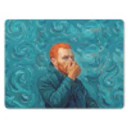 Portret - Klassiek - Blauw muismat rubber klein -3d