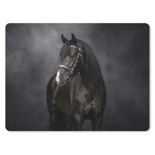 Portret - Paard - Zwart muismat rubber klein -3d
