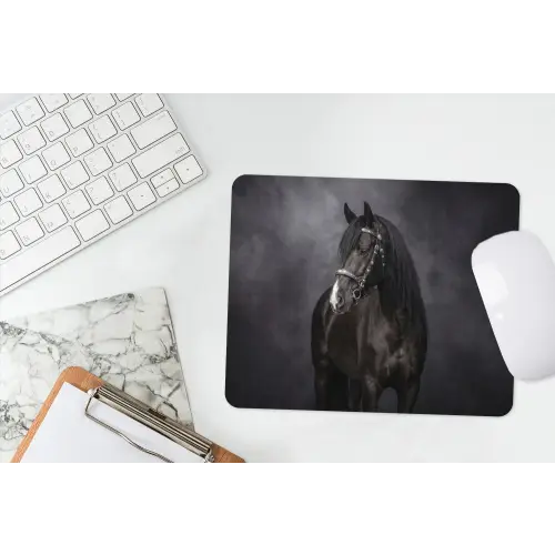 Portret - Paard - Zwart muismat rubber klein -witbureau
