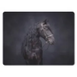 Portret - Paard - Donker muismat rubber klein -3d