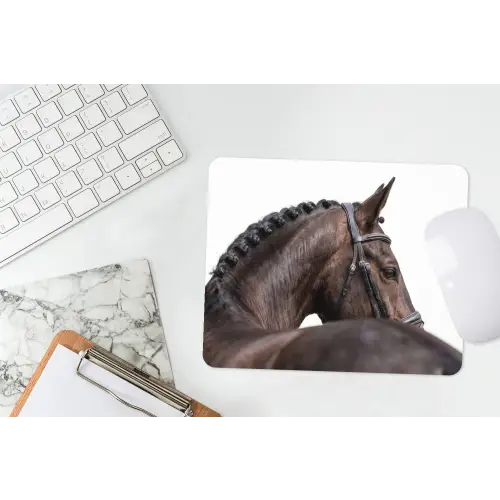 Portret - Paard - Elegant muismat rubber klein -witbureau